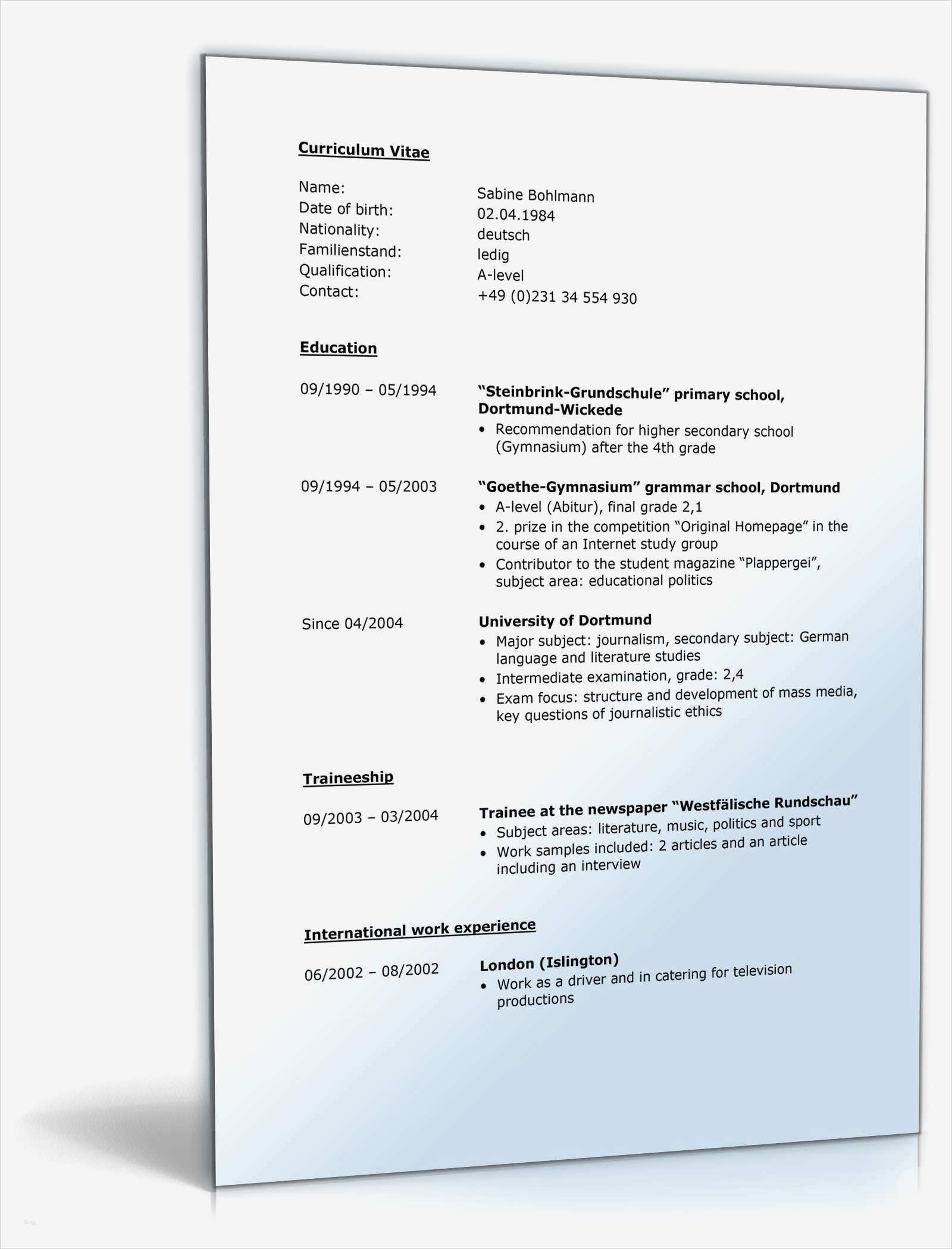 Lebenslauf Vorlage Doc Schön Lebenslauf Praktikum Me Nbereich Englisch