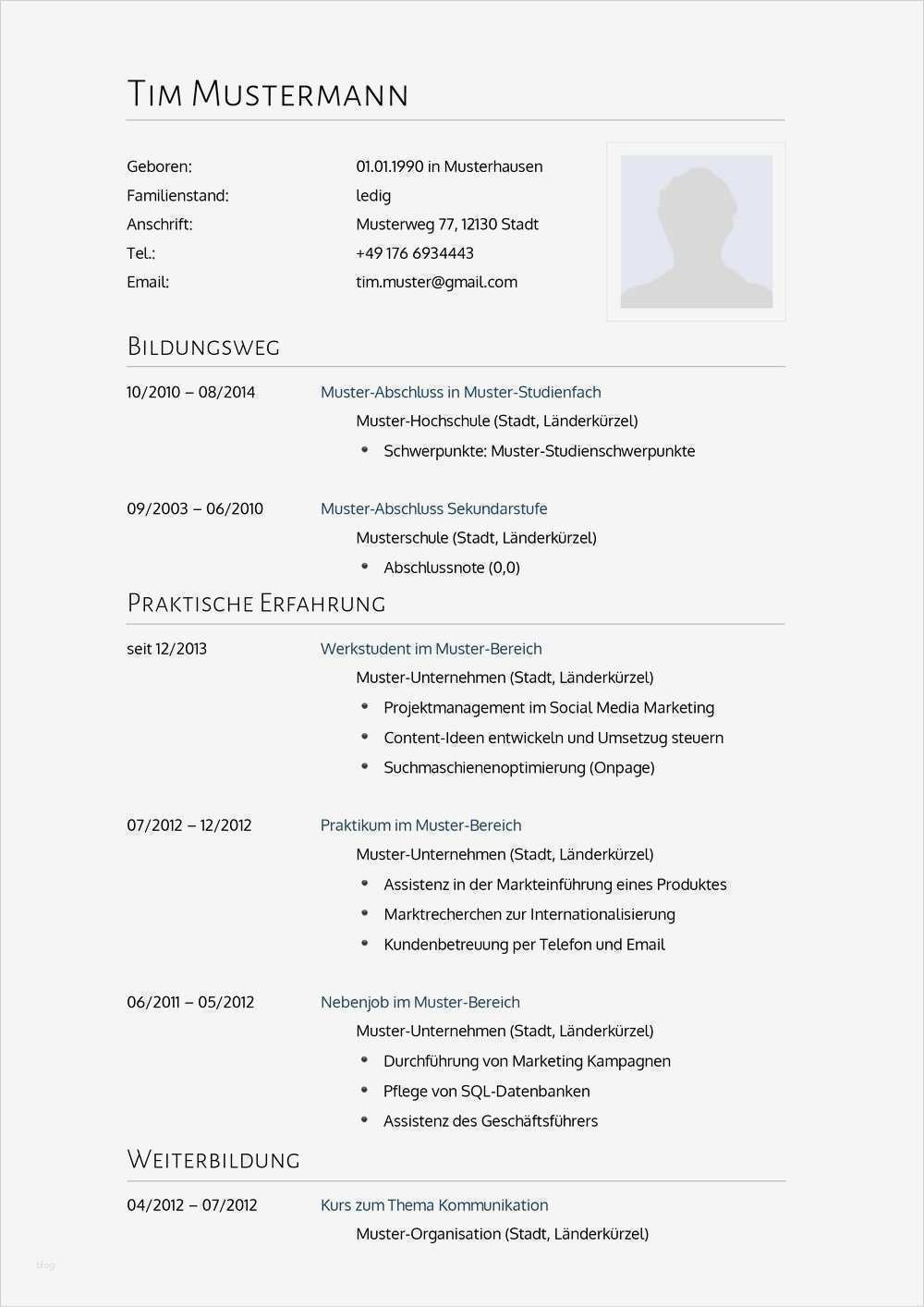 Lebenslauf Vorlage Download Genial Tabellarischer Lebenslauf Muster & Vorlagen Zum Download