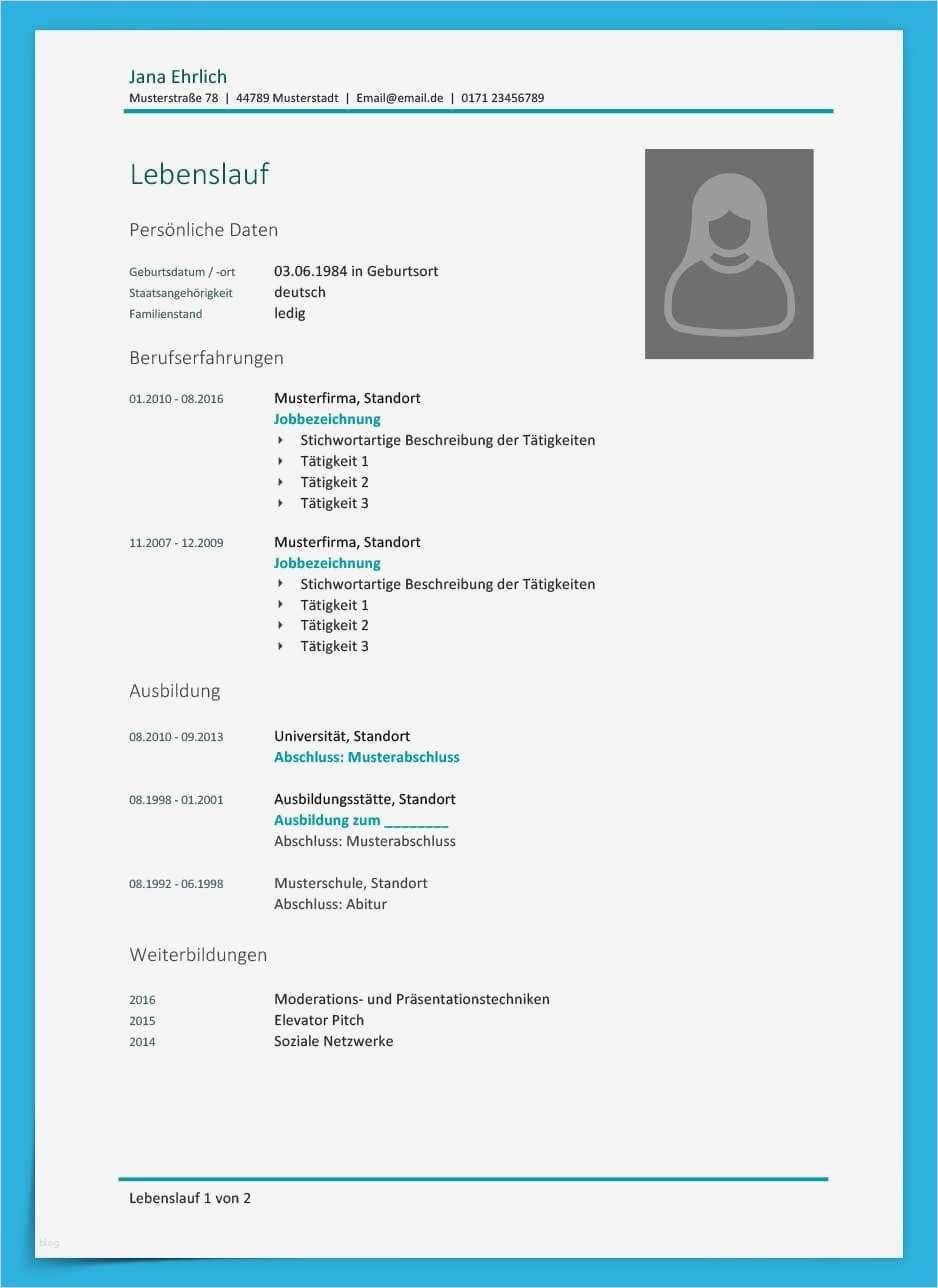 Lebenslauf Vorlage Download Kostenlos Pdf Hübsch Kostenlose Lebenslauf Muster Und Vorlagen Für Deine