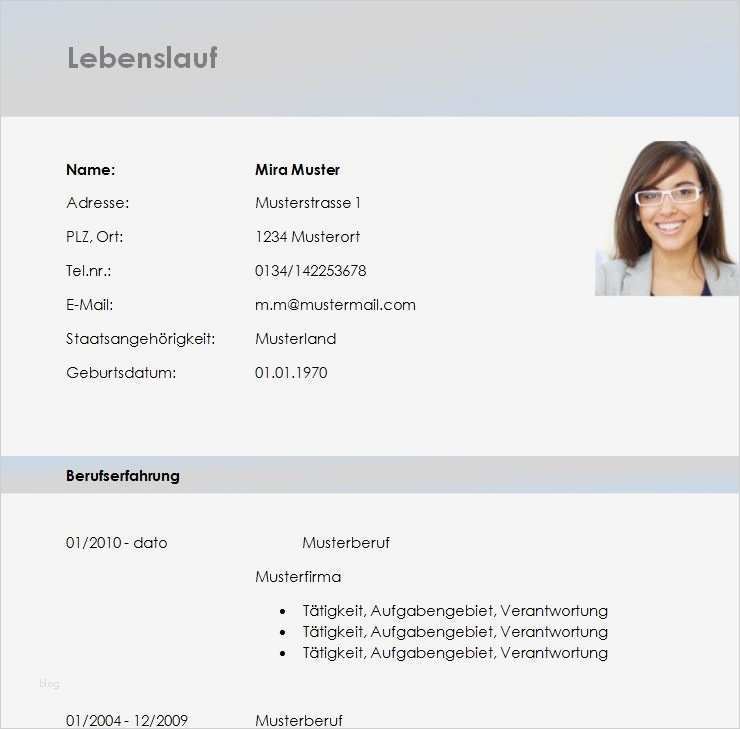 Lebenslauf Vorlage Download Wunderbar Lebenslauf Vorlage Zum Download