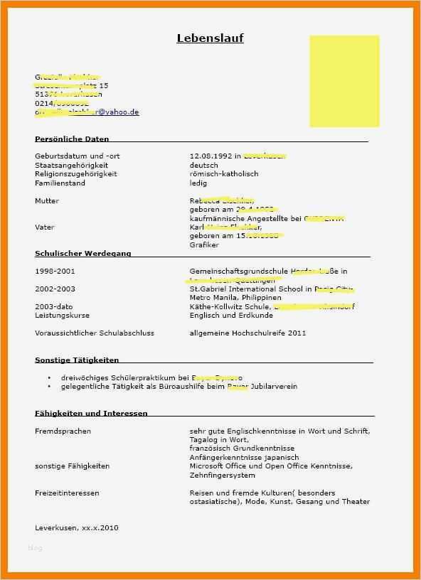 Lebenslauf Vorlage Duales Studium Angenehm 9 Lebenslauf Duales Studium
