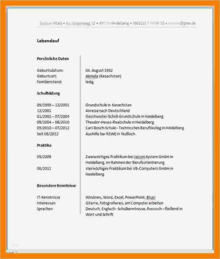Lebenslauf Vorlage Duales Studium Einzigartig 9 Lebenslauf Duales Studium