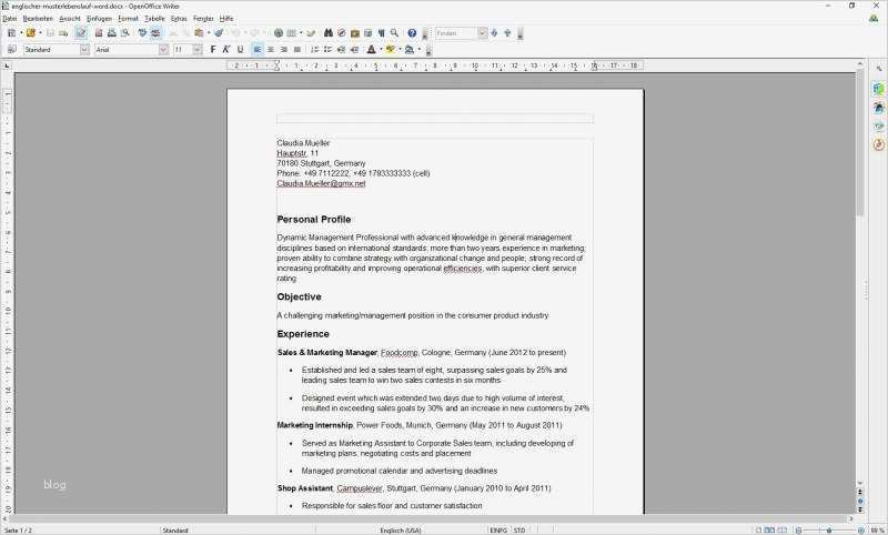 Lebenslauf Vorlage Englisch Beste Lebenslauf Englisch Download