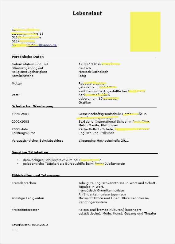 Lebenslauf Vorlage Für Studium Süß Vorlage Lebenslauf Für Duales Studium Bewerbungsforum