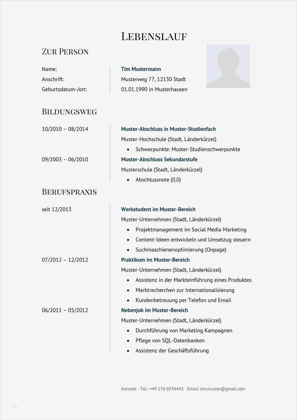 Lebenslauf Vorlage Manager Elegant Lebenslauf Muster Für Finanzberater