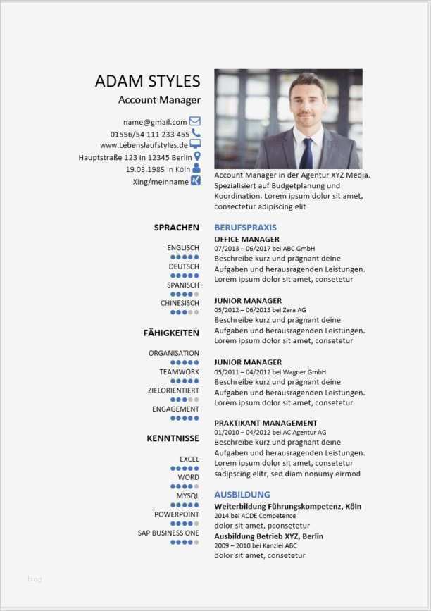 Lebenslauf Vorlage Manager Wunderbar Kostenlose Lebenslaufvorlage Gut Strukturiert