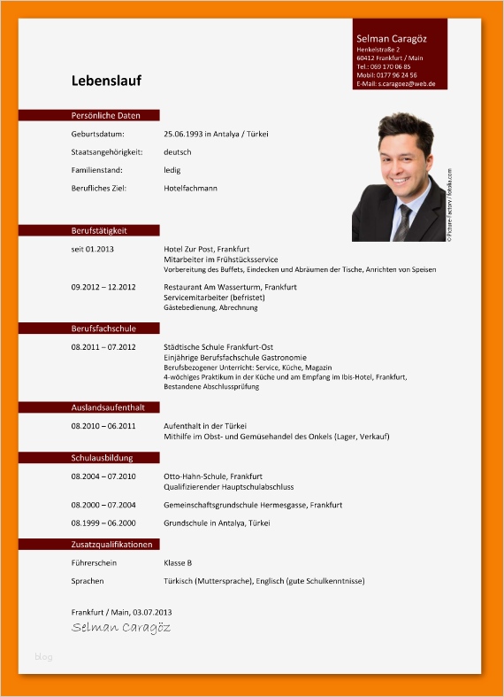 Lebenslauf Vorlage Mit Foto Best Of 8 Lebenslauf Mit Foto