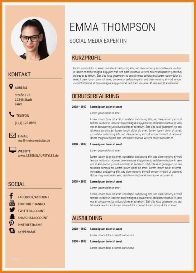 Lebenslauf Vorlage Modern Genial 10 Modern Lebenslauf