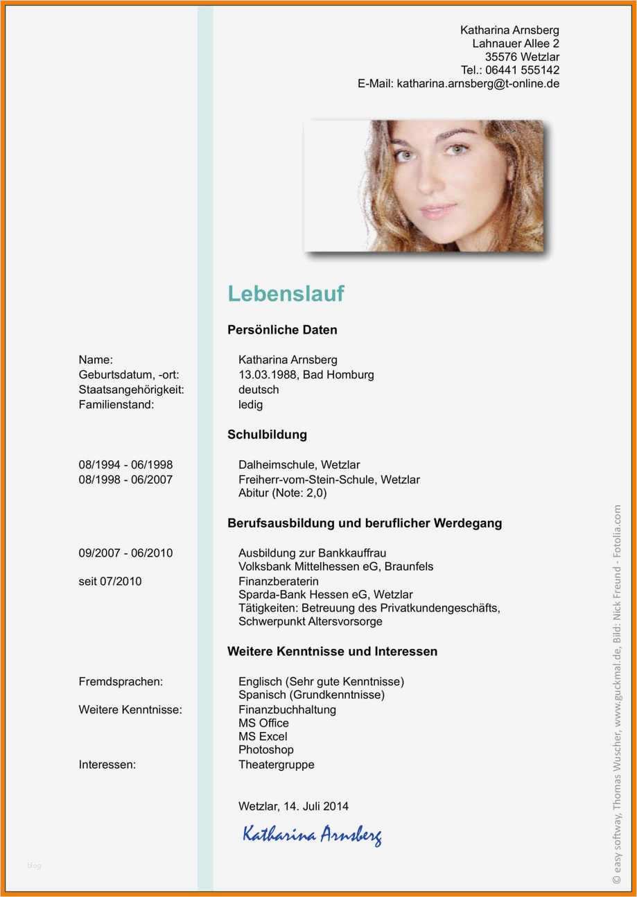 Lebenslauf Vorlage Modern Wunderbar 9 Lebenslauf Modern