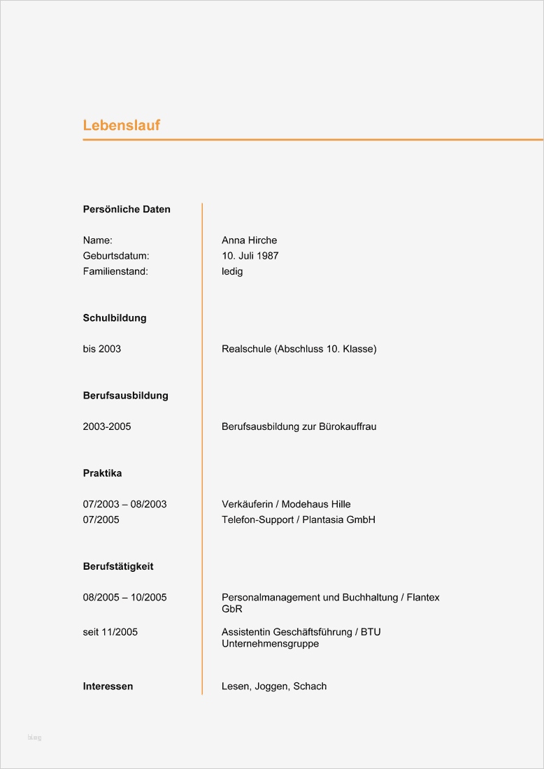 Lebenslauf Vorlage Pdf Kostenlos Beste 21 Lebenslauf Vordruck Designvorlagen