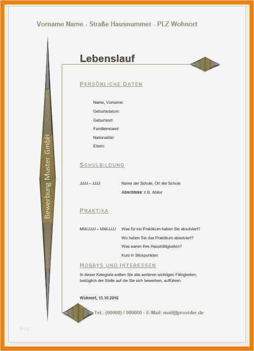 Lebenslauf Vorlage Schülerpraktikum Großartig 6 Lebenslauf Schülerpraktikum 9 Klasse
