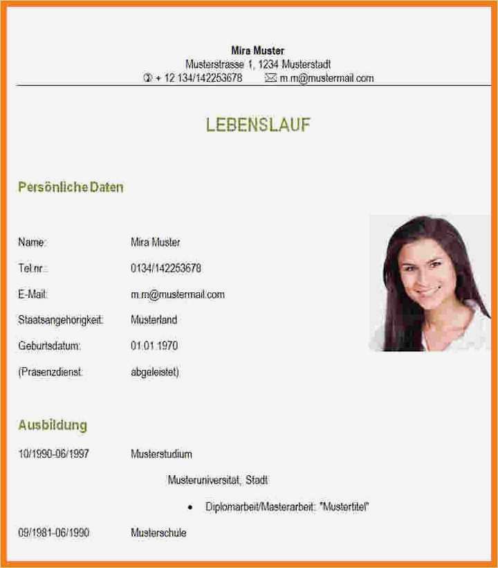 Lebenslauf Vorlage Student Inspiration 11 Lebenslauf Muster Student