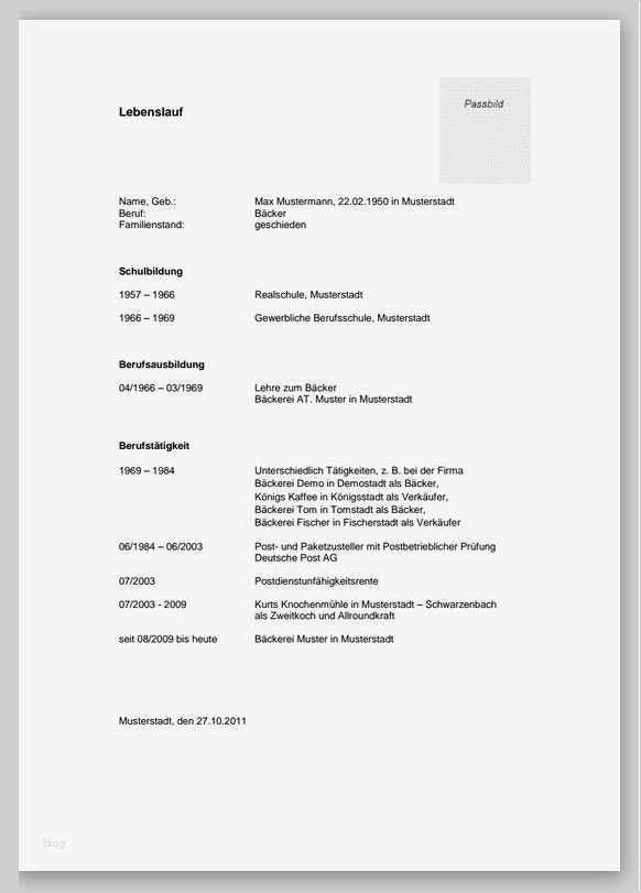 Lebenslauf Vorlage Word Download Gut Einfacher Tabellarischer Lebenslauf Muster