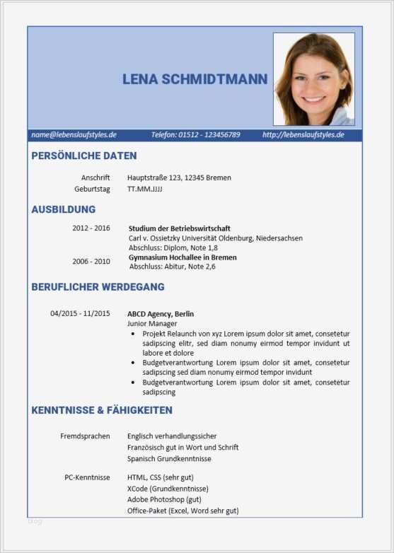 Lebenslaufvorlage Gratis Download