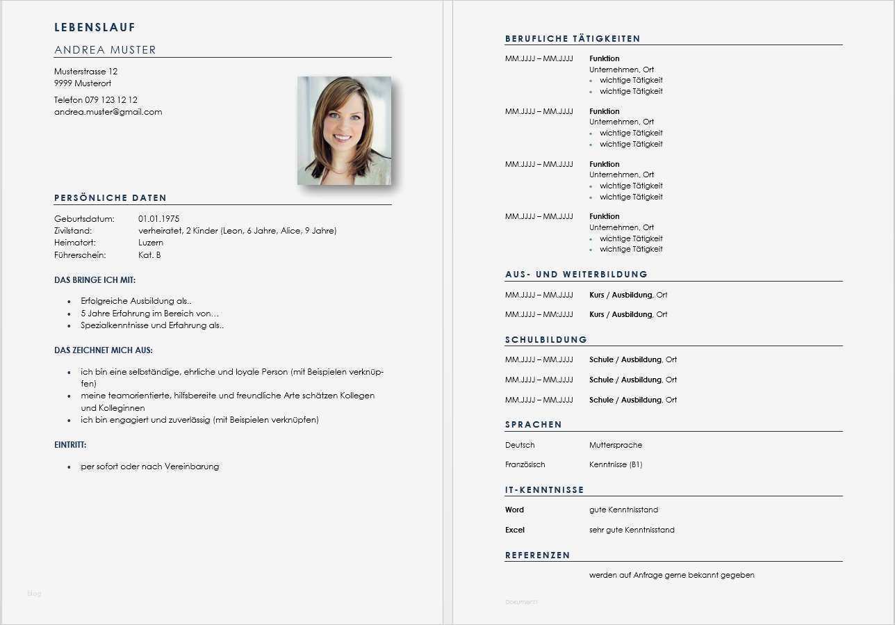 Lebenslauf Vorlage Word Kostenlos Neu Vorlage Lebenslauf Tabellarischer Lebenslauf Schweiz