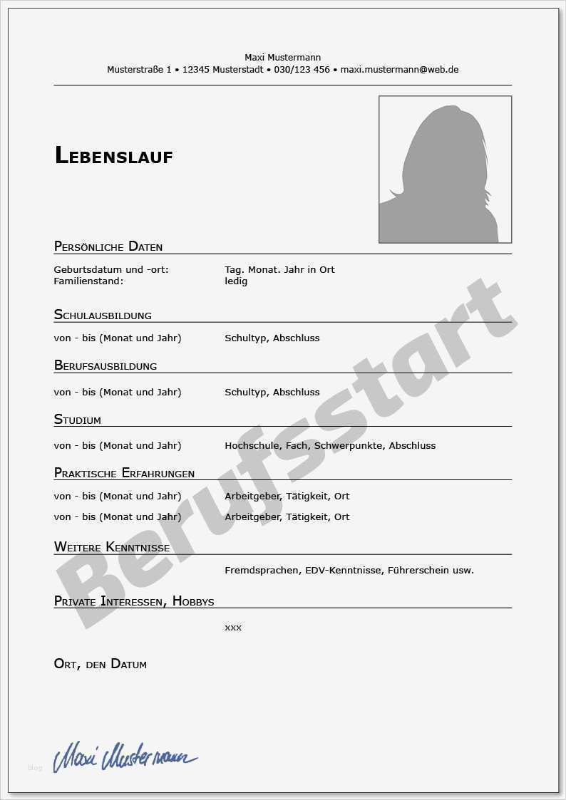Lebenslauf Vorlage Zum Ausfüllen Großartig Lebenslauf Vorlage Zum Ausfüllen Inspiration Lebenslauf