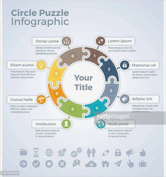 Leeres Puzzle Vorlage Inspiration Teilabschnitt Vektorgrafiken Und Illustrationen