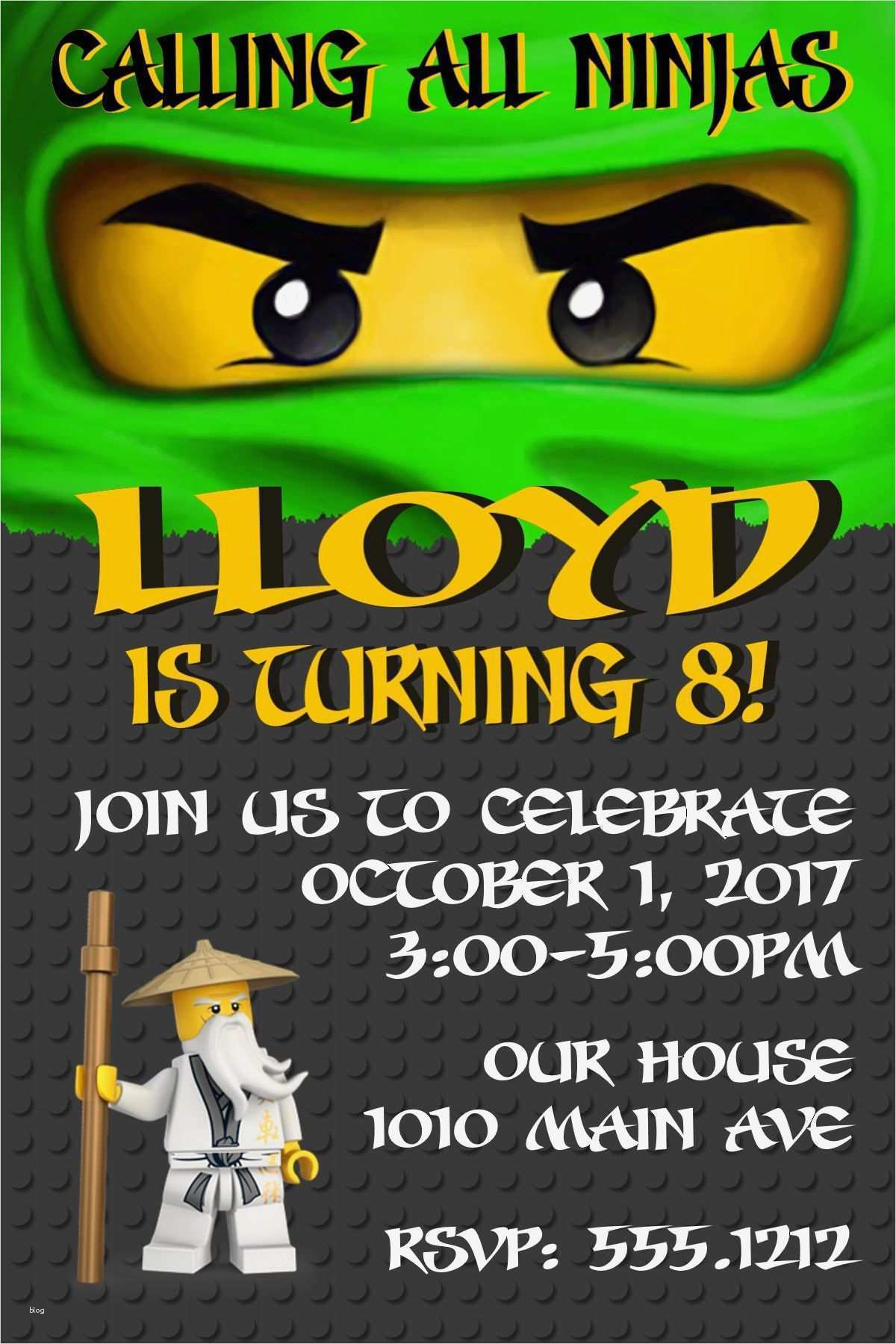 Lego Einladungskarten Vorlage Genial Ninjago Einladungskarten