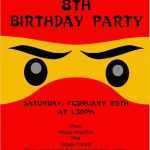 Lego Einladungskarten Vorlage Großartig Ninjago Geburtstag Einladung Personalisierte Einladung
