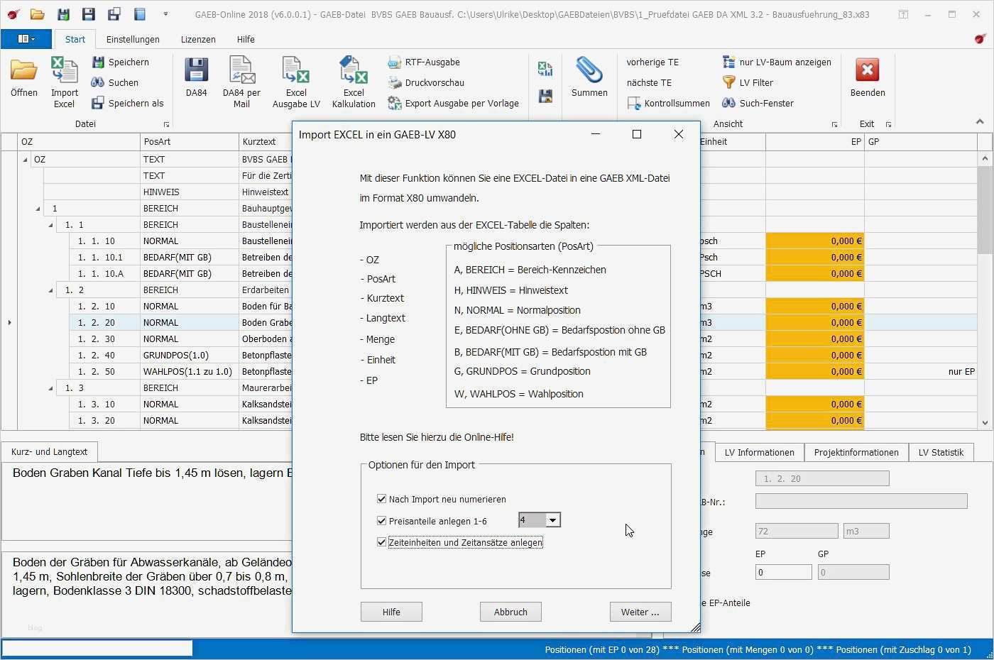 Leistungsverzeichnis Vorlage Excel Angenehm Universalwerkzeug Für Gaeb Und Excel Abz