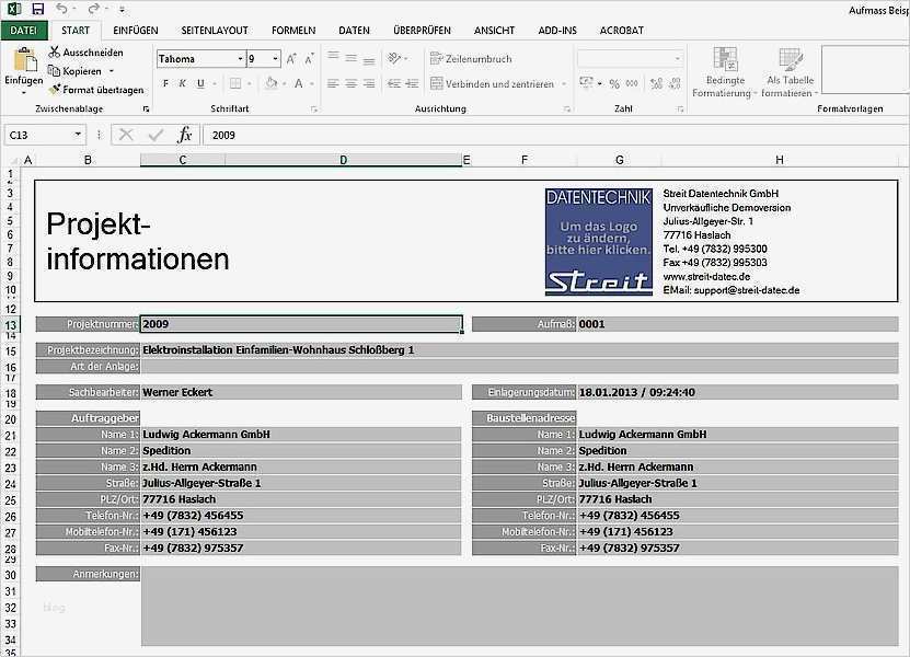 Leistungsverzeichnis Vorlage Excel Cool Mobiles Aufmaßprogramm Für Excel Streit Datentechnik