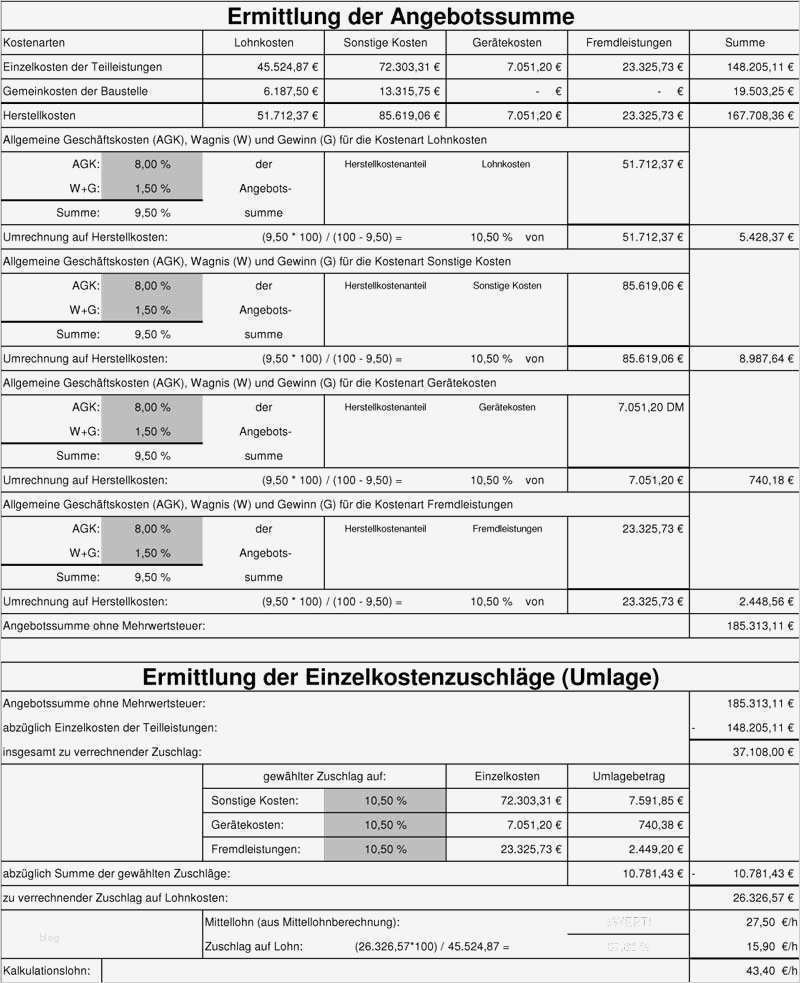 Leistungsverzeichnis Vorlage Excel Luxus Kalkulation Hausbau
