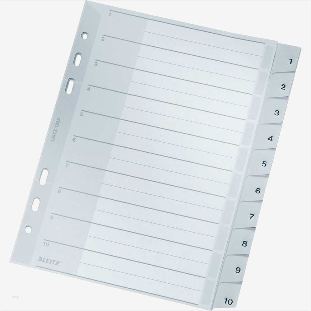 19 Erstaunlich Leitz Register 1 10 Vorlage Modelle 2 Leitz PP Register 1285 A5 1 10 10 teilig grau