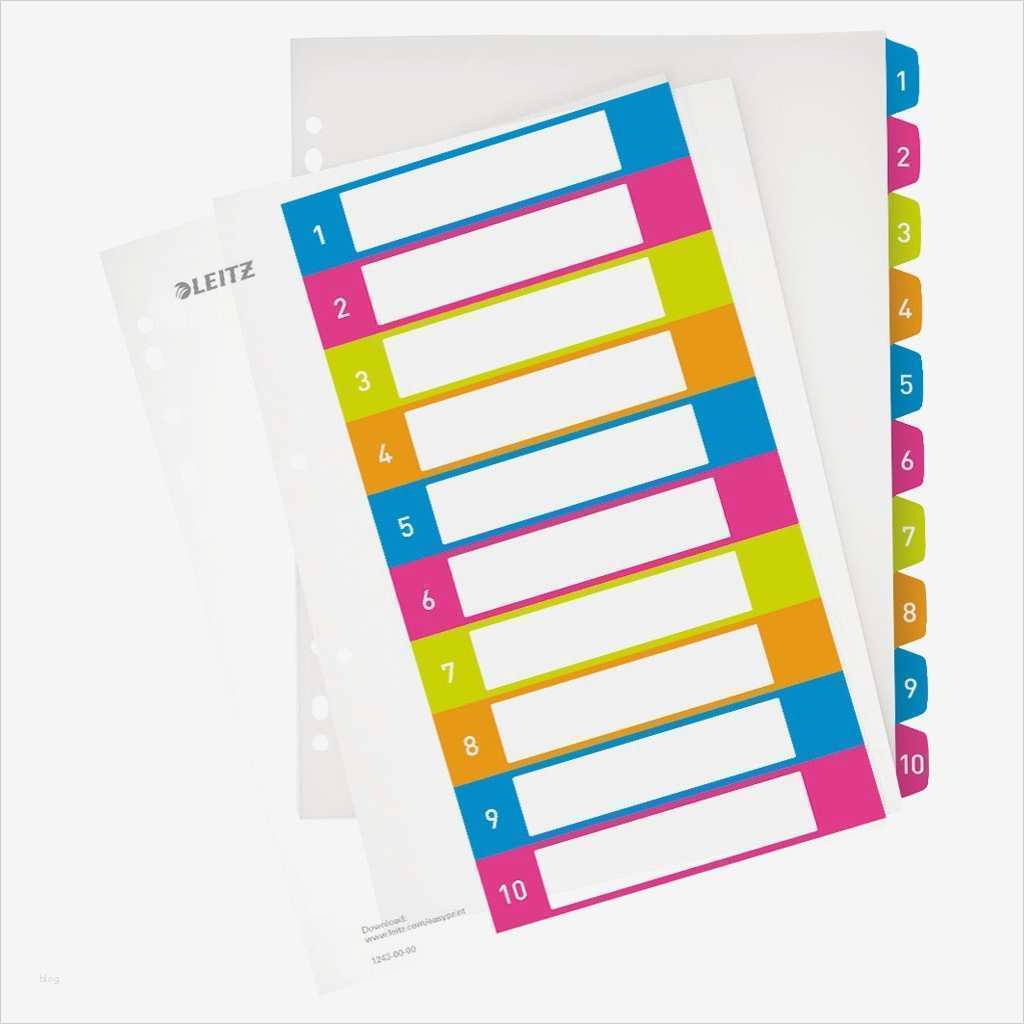 Leitz Register 1 10 Vorlage Erstaunlich Register Pp Leitz Wow A4 Maxi Popisovateľný so šttkami 1