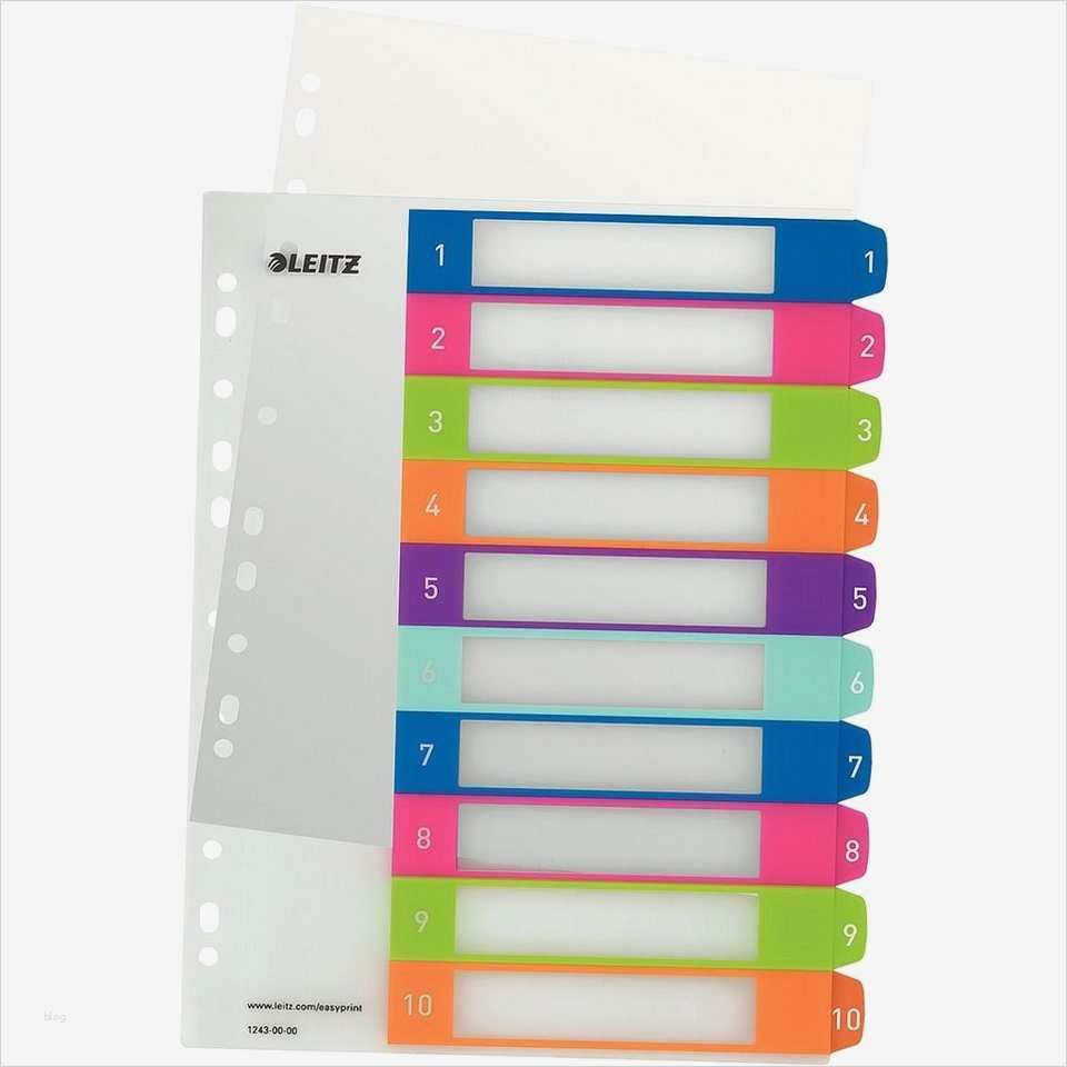 Leitz Register 1 10 Vorlage Inspiration Leitz Kunststoffregister 1 10 A4 Maxi Wow 1243