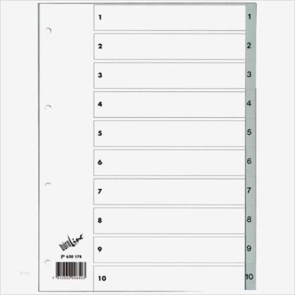 Leitz Register 1 10 Vorlage Wunderbar Büroline Register 1 10 Aus Polypropylen Chf 0 97