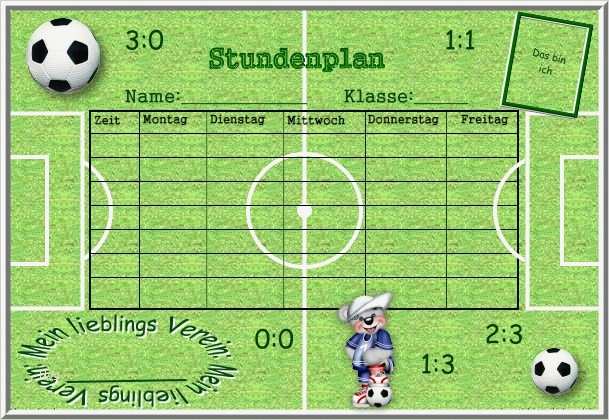 Lernentwicklungsgespräch Grundschule Bayern Vorlage Schönste Kreativkiste Stundenplan Fussball