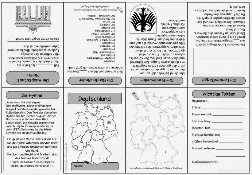 Lernentwicklungsgespräch Grundschule Bayern Vorlage Wunderbar Ideenreise Faltheft "deutschland"