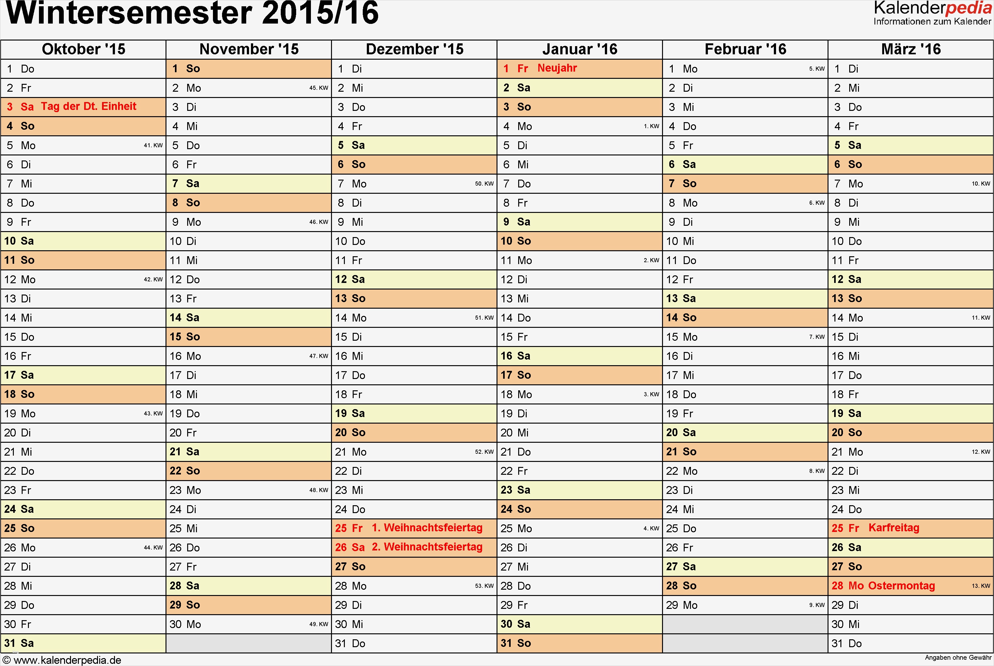 Lernplan Vorlage Erstaunlich Semesterplaner 2015 16 Für Pdf Zum Ausdrucken