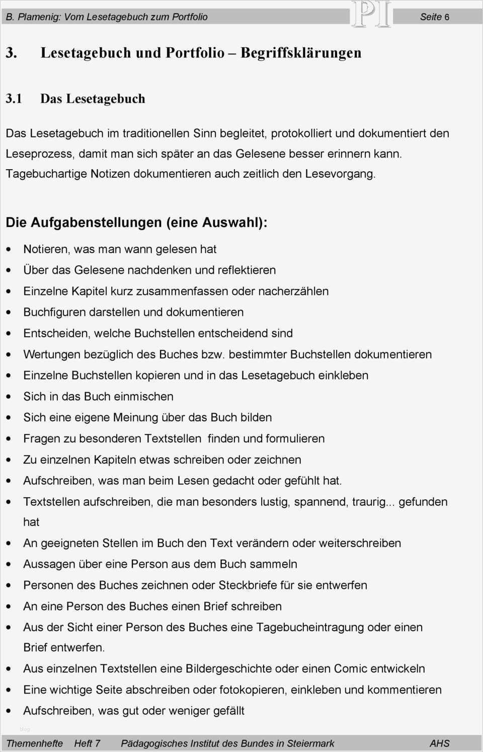 Lesetagebuch Vorlage Erstaunlich Vom Lesetagebuch Zum Portfolio Pdf