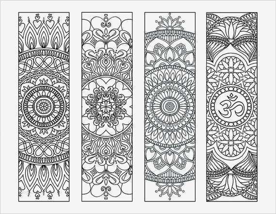 Lesezeichen Vorlage Fabelhaft 4 Mandala Färbung Lesezeichen Set 2 sofort Download