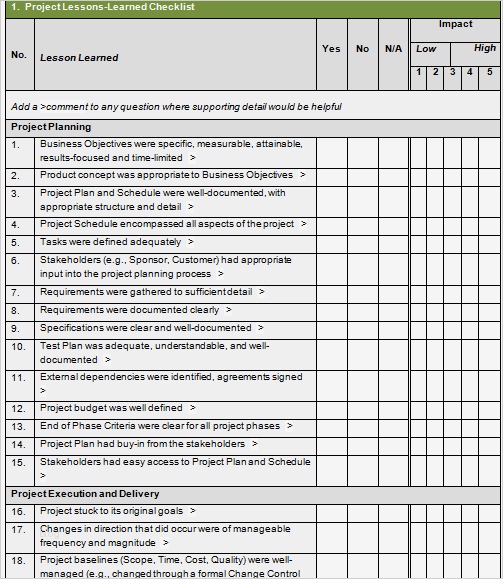 Lessons Learned Vorlage Best Of Close Project Templates