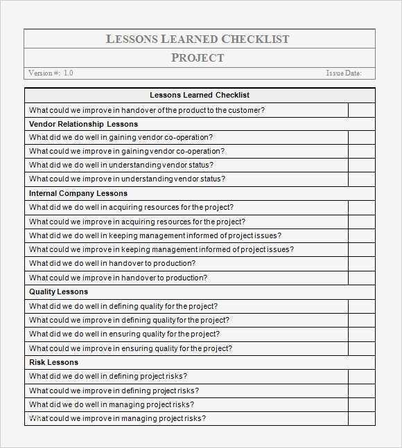 Lessons Learned Vorlage Großartig Lessons Learned Template Excel