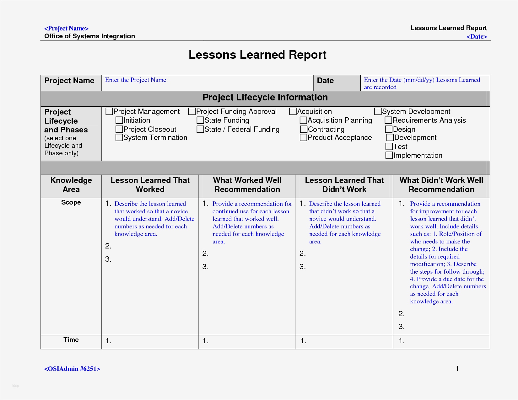 Lessons Learned Vorlage Inspiration Lessons Learned Template