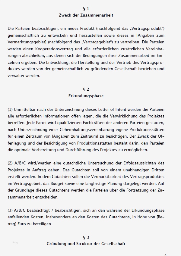 Letter Of Intent Vorlage Inspiration Absichtserklärung Loi Muster Zum Download