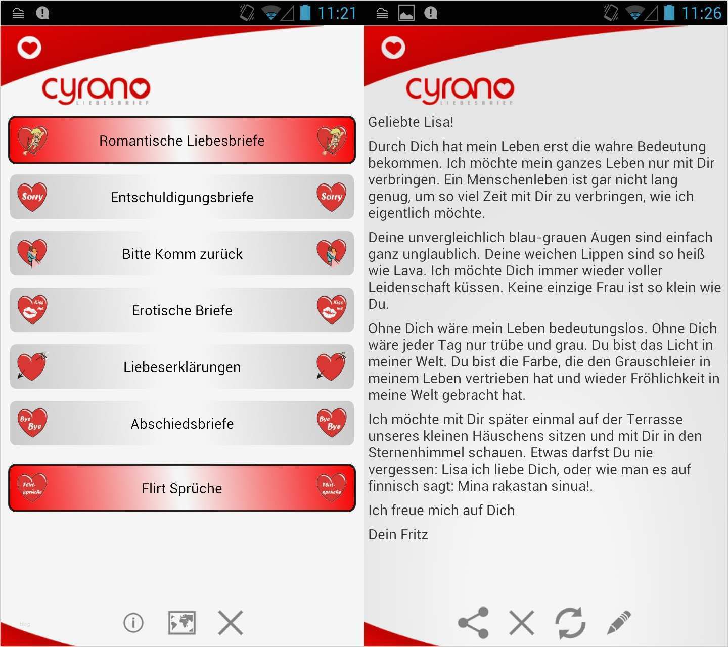 Liebesbrief Vorlagen Luxus Cyrano Liebesbriefe Free android App Download Chip