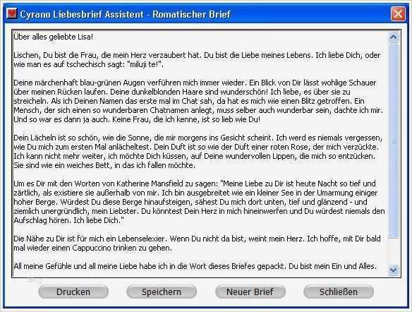 Liebesbrief Vorlagen Schönste Cyrano Liebesbrief assistent Download