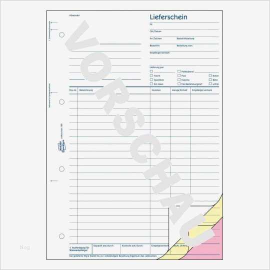 Lieferschein Vorlage Genial Lieferschein Mit Empfangsschein 728
