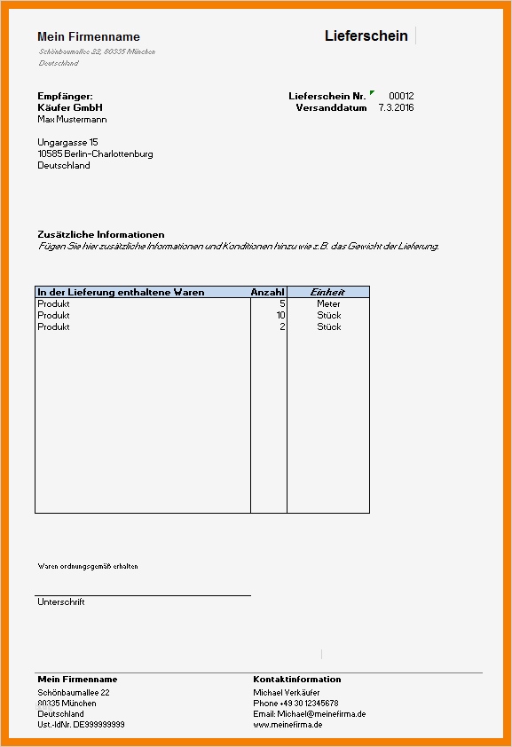 Lieferschein Vorlage Kostenlos Wunderbar 13 Lieferschein Vordruck
