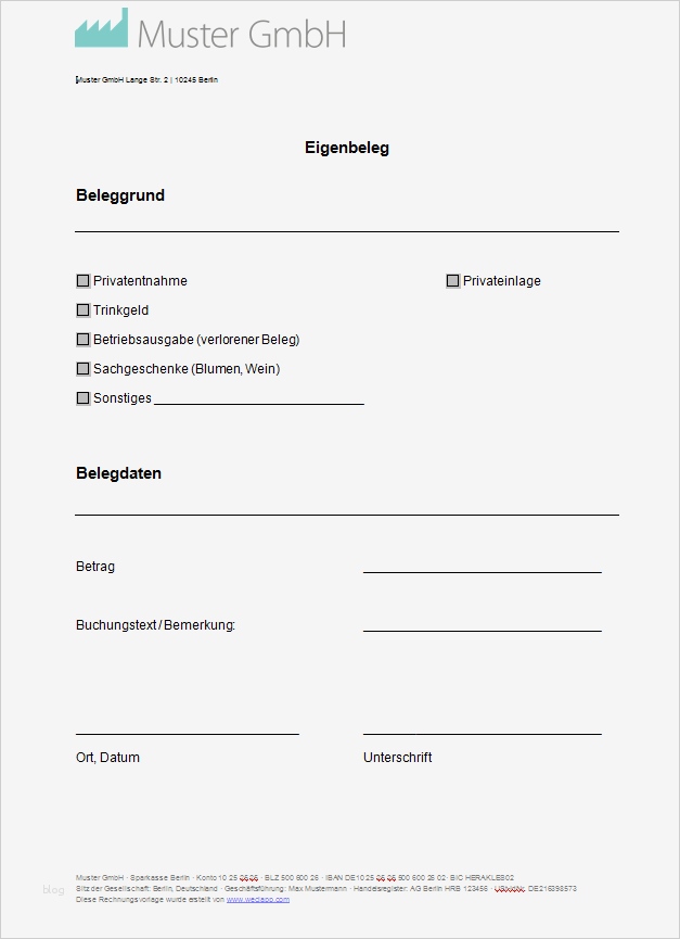 Lieferschein Vorlage Zum Ausdrucken Erstaunlich Eigenbeleg Vorlage & Muster Zum Eigenbeleg Erstellen