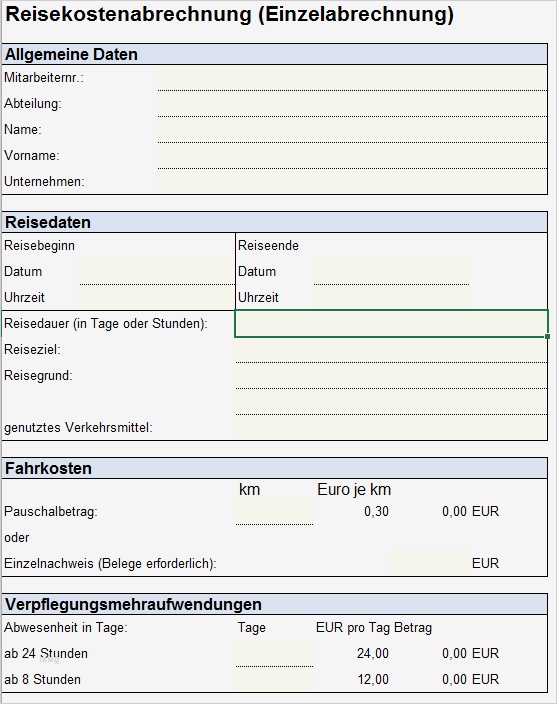 Liquiditätsplanung Vorlage Wunderbar Reisekostenabrechnung Einzelabrechnung Excel Vorlagen Shop
