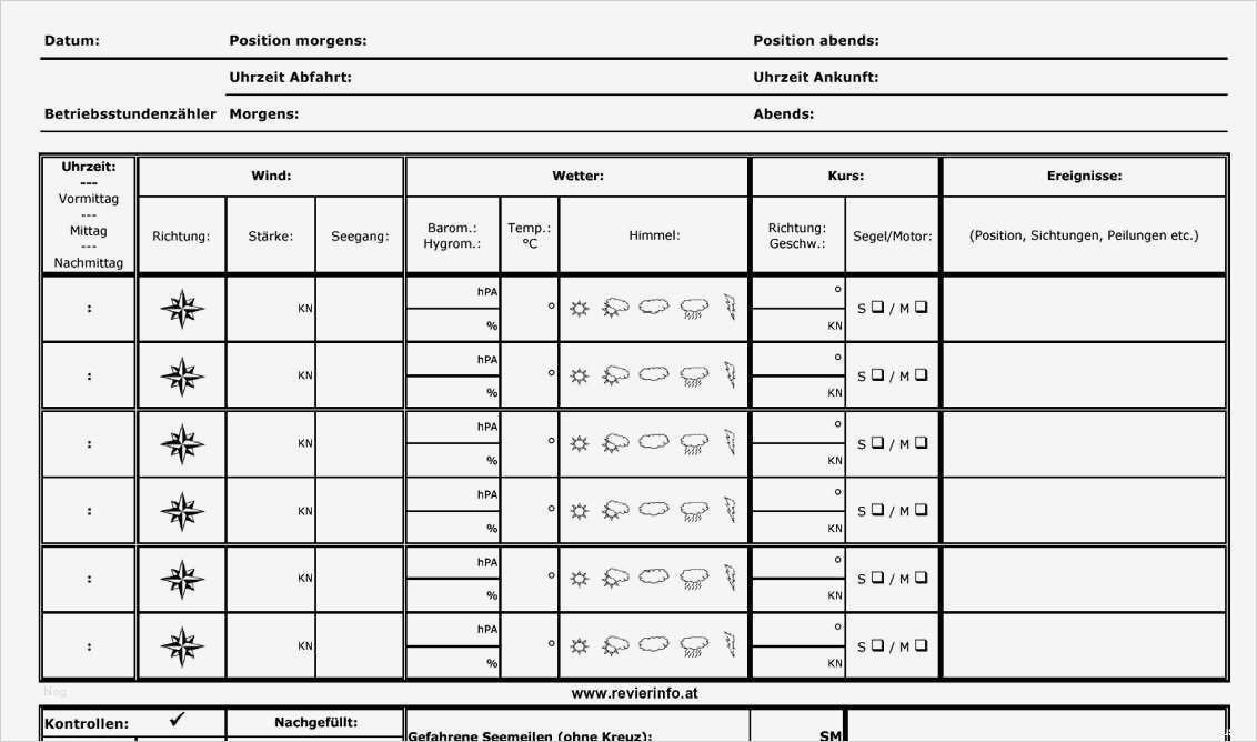 Logbuch Vorlage Genial Downloads software Und sonstiges Für Bootsfahrer