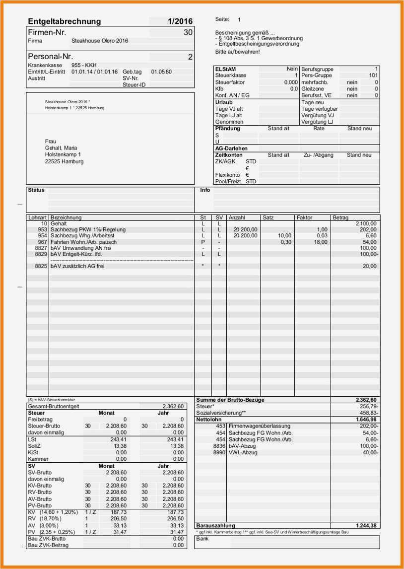Lohn Gehaltsabrechnung Vorlage Cool 9 Gehaltsabrechnung Muster