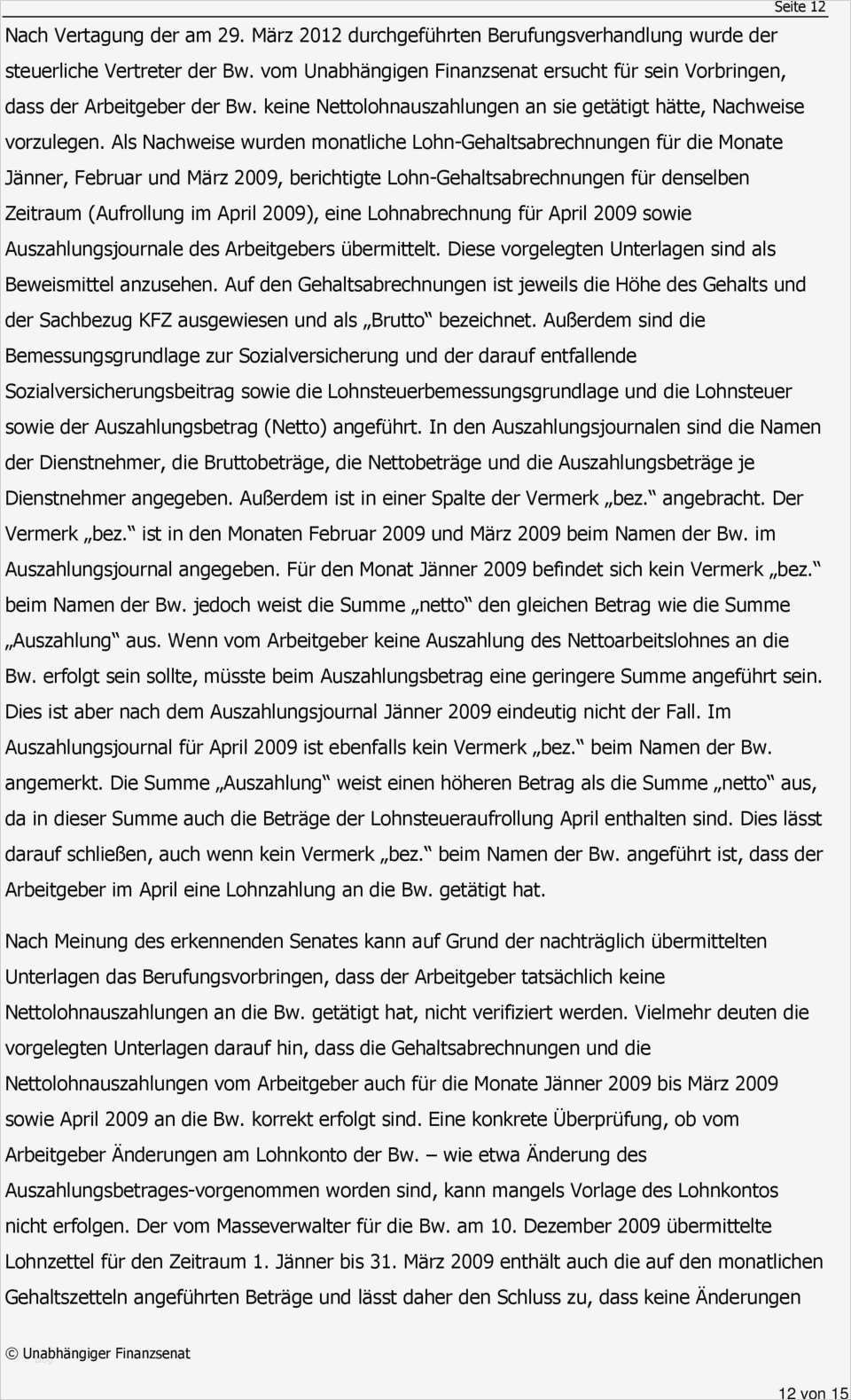 Lohnkonto Vorlage Wunderbar Berufungsentscheidung Pdf