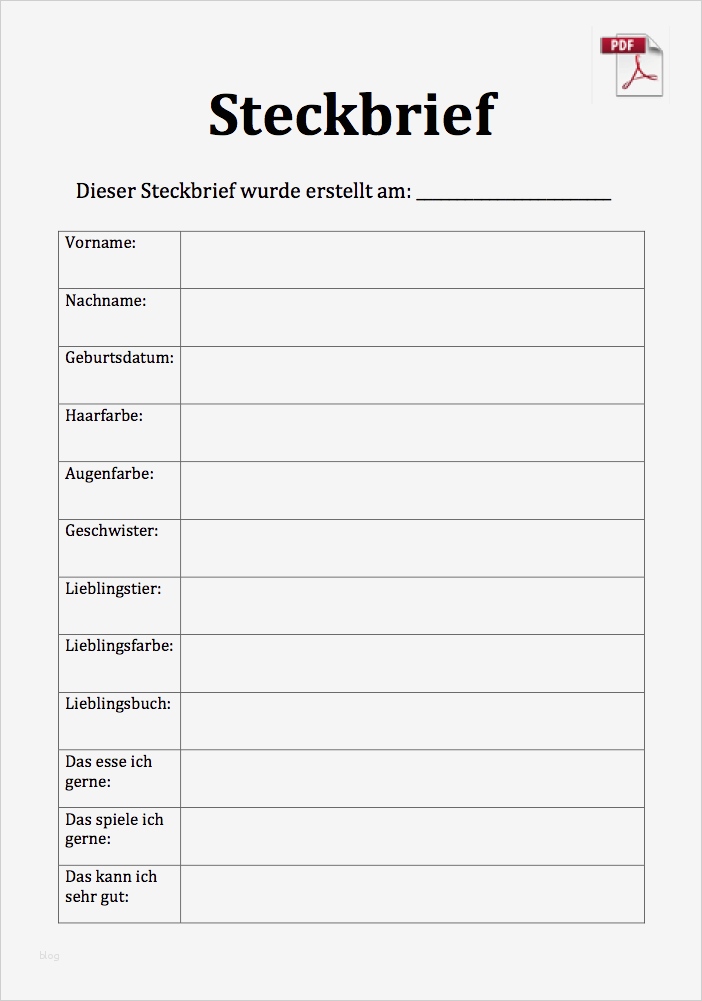 Lustiger Steckbrief Vorlage Beste Kostenlose Steckbriefvorlage Steckbrief Muster & Vorlage