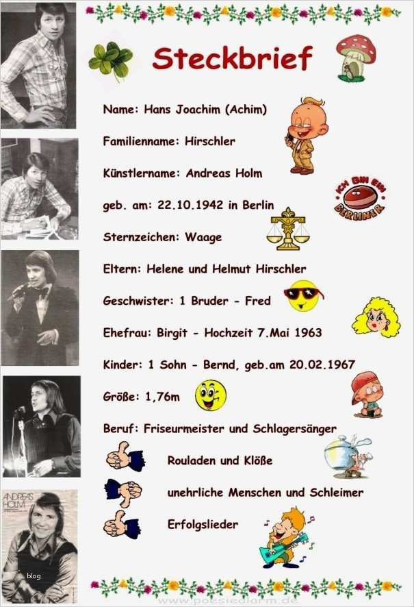 Lustiger Steckbrief Vorlage Schön Festzeitung Holm